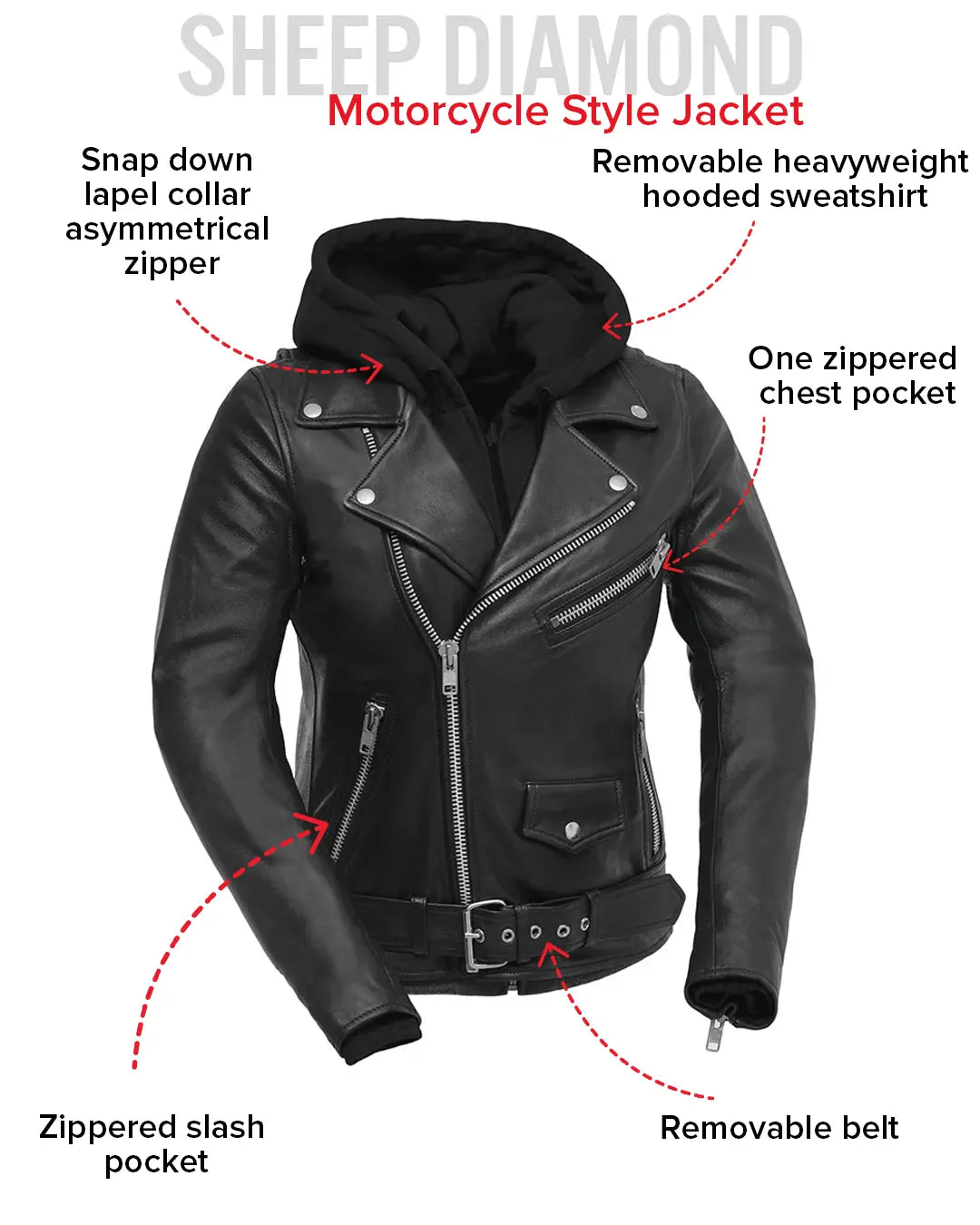 Ryman - Women's Motorcycle Leather Jacket