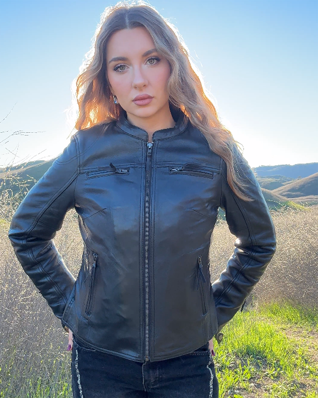 Supastar - Womens Motorcycle Leather Jacket