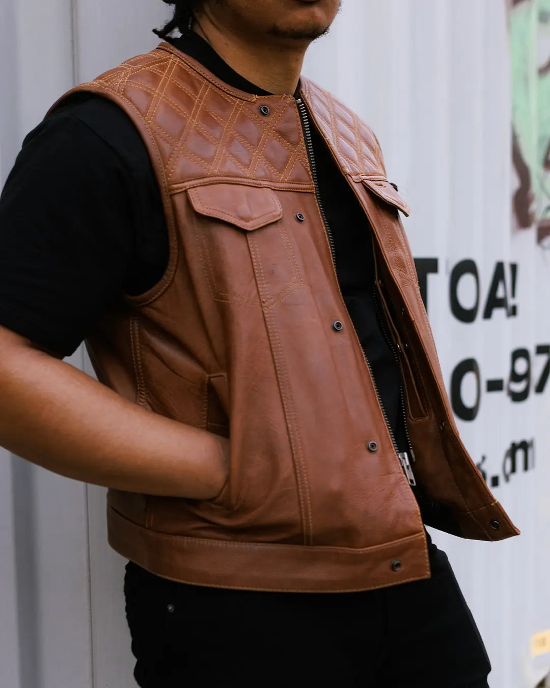 Dust Devil Men's Motorcycle Leather Vest (limited edition)