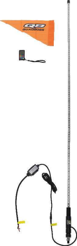 QuadBoss, QuadBoss 6FT Clear Single LED Lighted Whip with Bluetooth Control - Part 609666