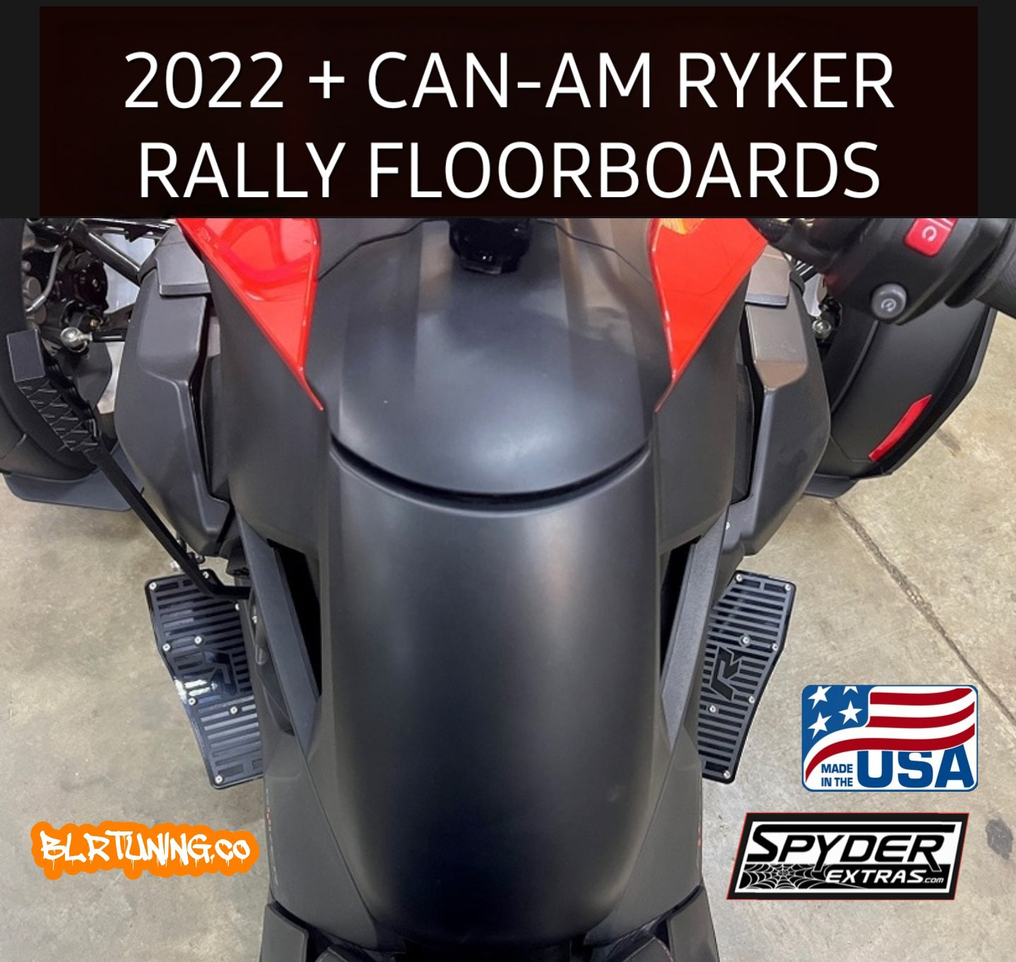 CAN-AM RYKER RALLY 2022 AND UP FULL SIZE BOLT ON DRIVER FLOORBOARDS