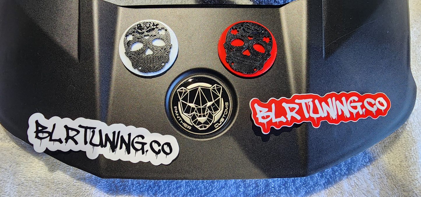CAN-AM RYKER SUGAR SKULL FRONT AND REAR REPLACEMENT BADGES