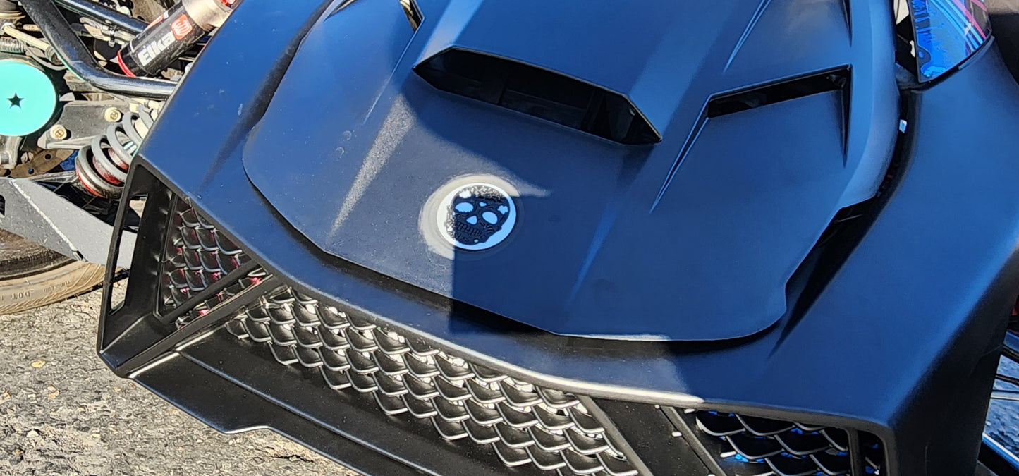 CAN-AM RYKER SUGAR SKULL FRONT AND REAR REPLACEMENT BADGES