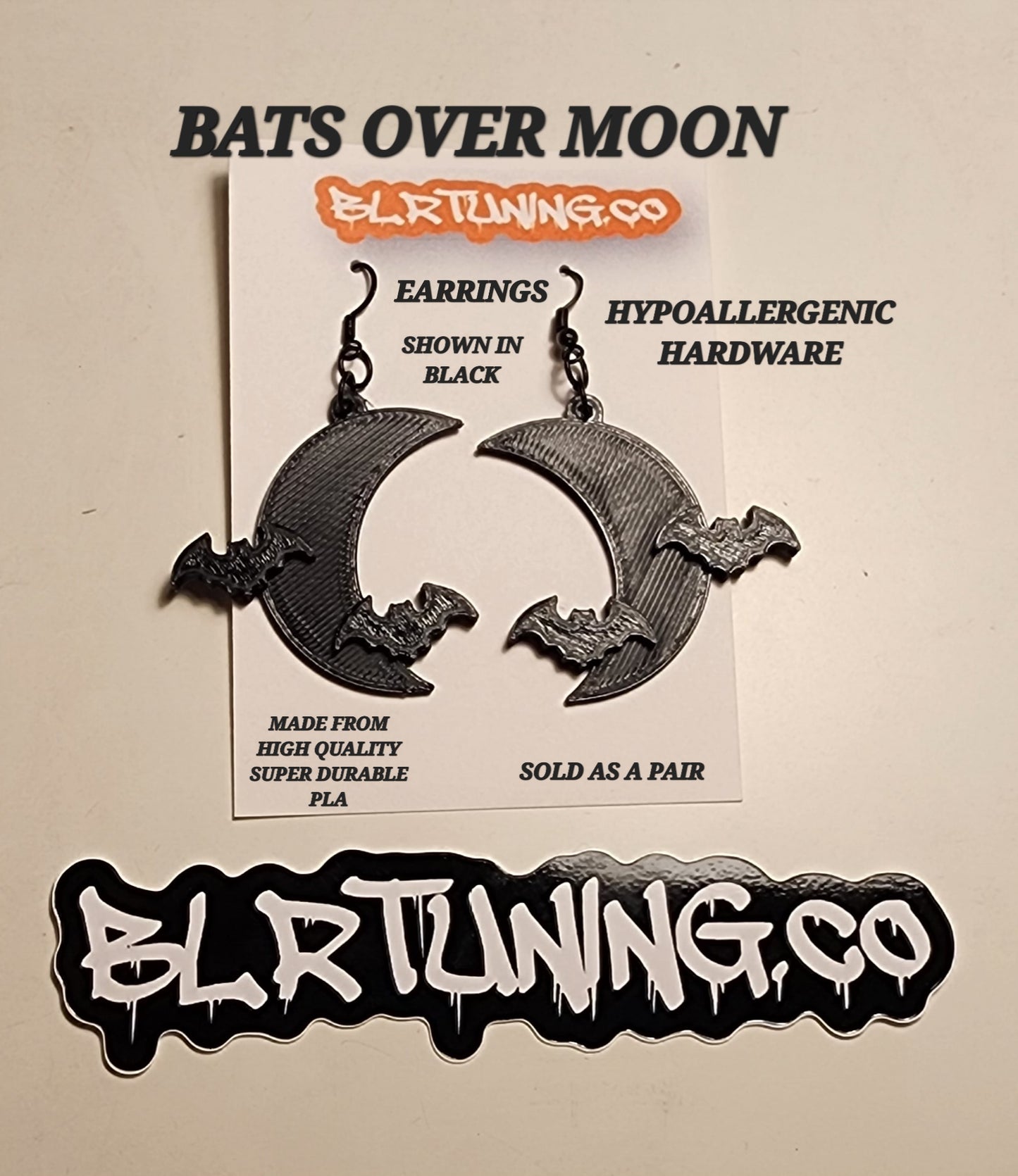 BATS OVER MOON EARRINGS