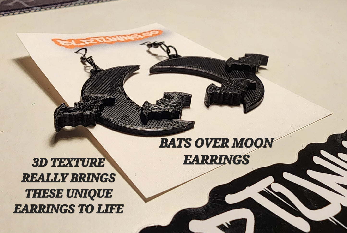 BATS OVER MOON EARRINGS