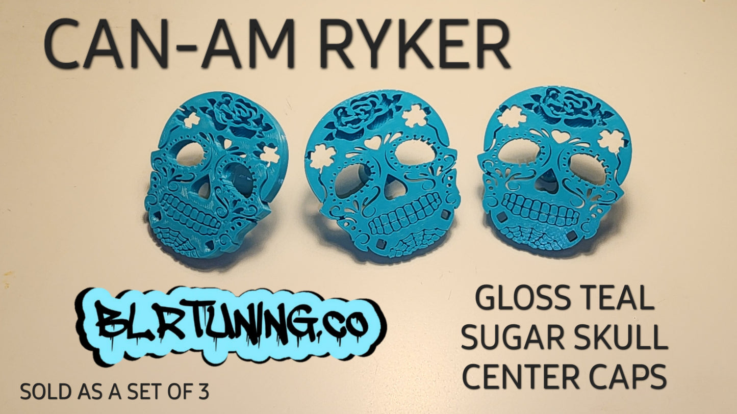 Sugar Skull Wheel Center Caps For Can-Am Ryker Fits All Models