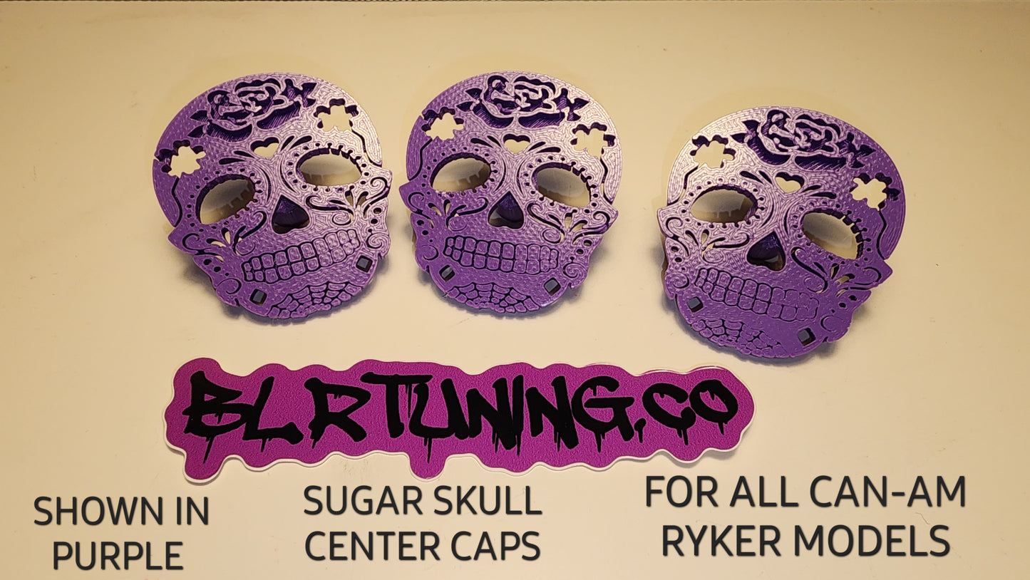 Sugar Skull Wheel Center Caps For Can-Am Ryker Fits All Models