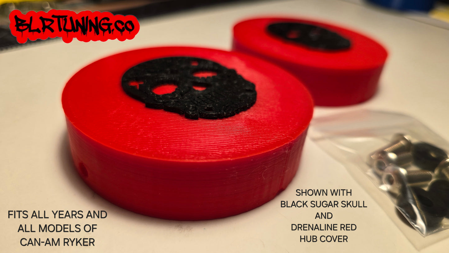 SUGAR SKULL FRONT HUB COVERS FOR CAN-AM RYKER SOLD AS A SET OF 2
