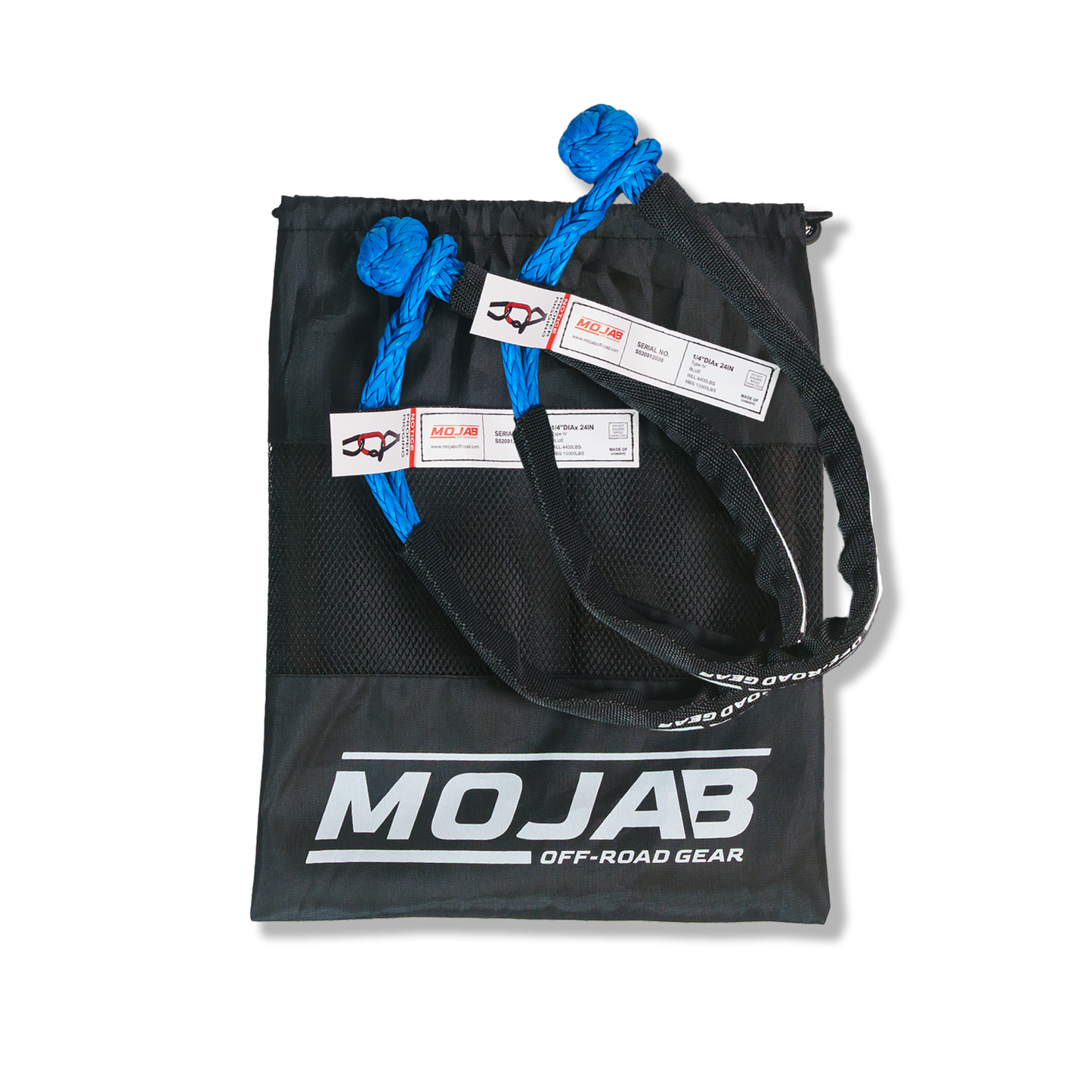 Soft Shackle 1/4'' x 24'' with sleeve and bag (Set of 2 Shackles) (Lifetime Warranty)