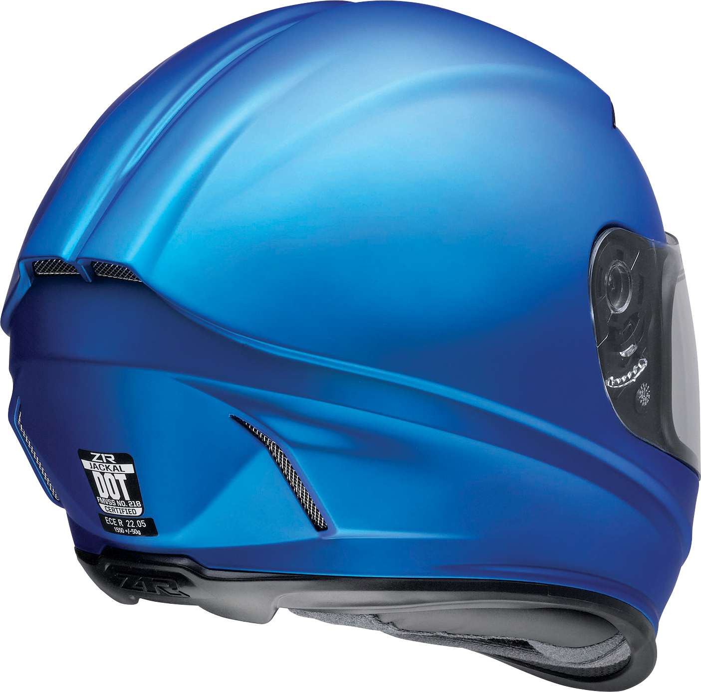 Z1R, Z1R Jackal Helmet Satin Blue Small with Polycarbonate Shell and Drop-Down Sun Visor
