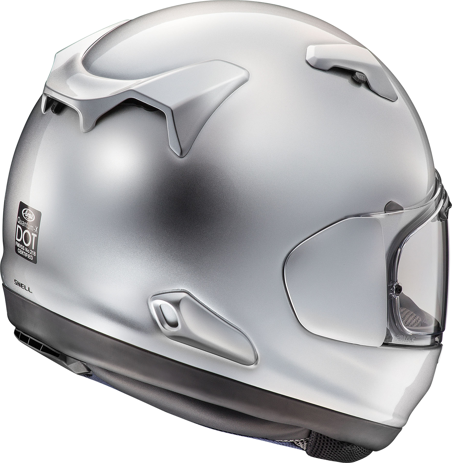 ARAI HELMETS, Arai Helmets Quantum-X Helmet in Aluminum Silver (Size 2XL) – VAS Shield System & Enhanced Safety Features