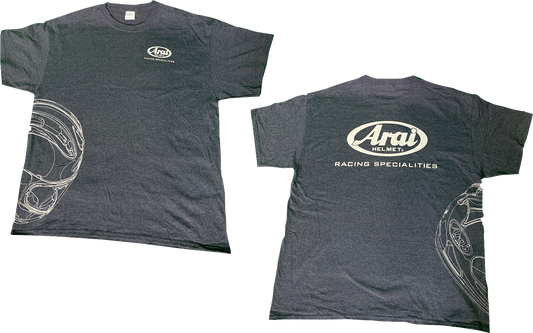 ARAI HELMETS, ARAI HELMETS Arai Helmet T-Shirt - Dark Heather Gray, Large (Part #121565)