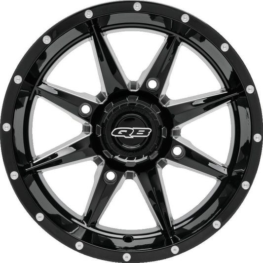 QuadBoss, QuadBoss Slicer 14x7 PowerSports Wheel with Black Center Caps