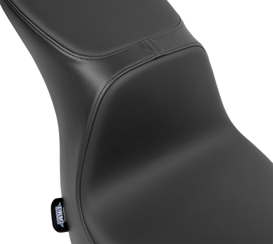 DRAG SPECIALTIES SEATS, DRAG SPECIALTIES SEATS Predator 2-Up Seat with Solar Leather for FLSB/FXLRS '18-'24 (Part No. 4688E)