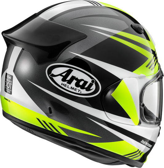 ARAI HELMETS, ARAI HELMETS Contour-X Helmet with Integrated Ventilation and Aerodynamic Spoiler - Medium Mark Yellow 0101-18148