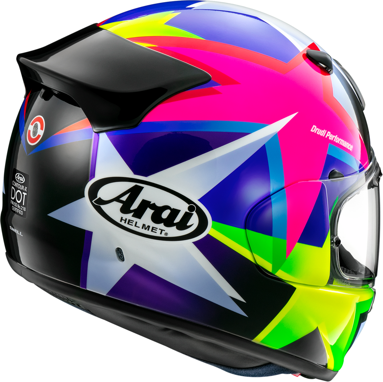ARAI HELMETS, ARAI HELMETS Contour-X Star Helmet Large - Part 0101-18582 with Advanced Aerodynamic Features