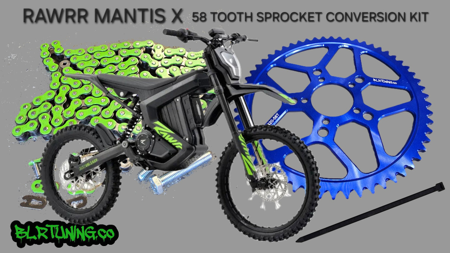 RAWRR MANTIS X 58 TOOTH REAR SPROCKET MAX TORQUE CONVERSION KIT