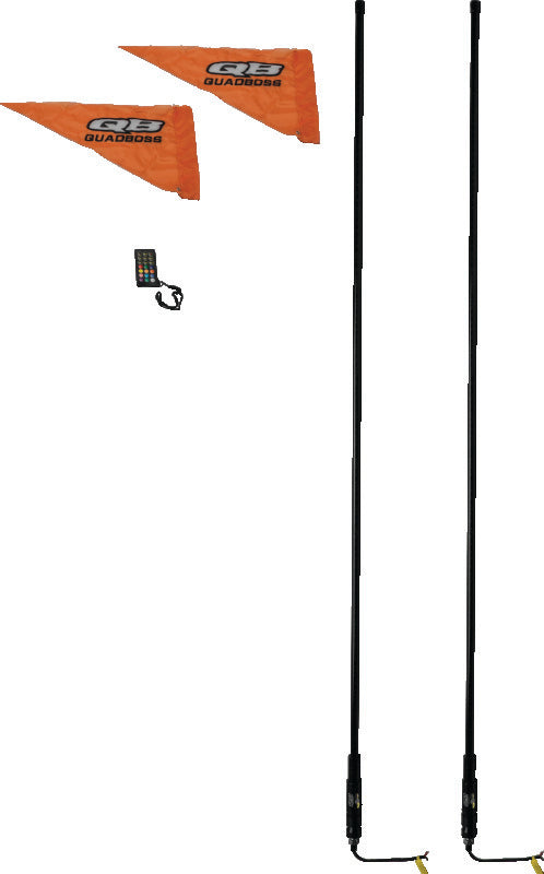 QuadBoss, QuadBoss 6Ft Smoke Dual LED Whip with Remote Control – Customizable Lighting for Powersports