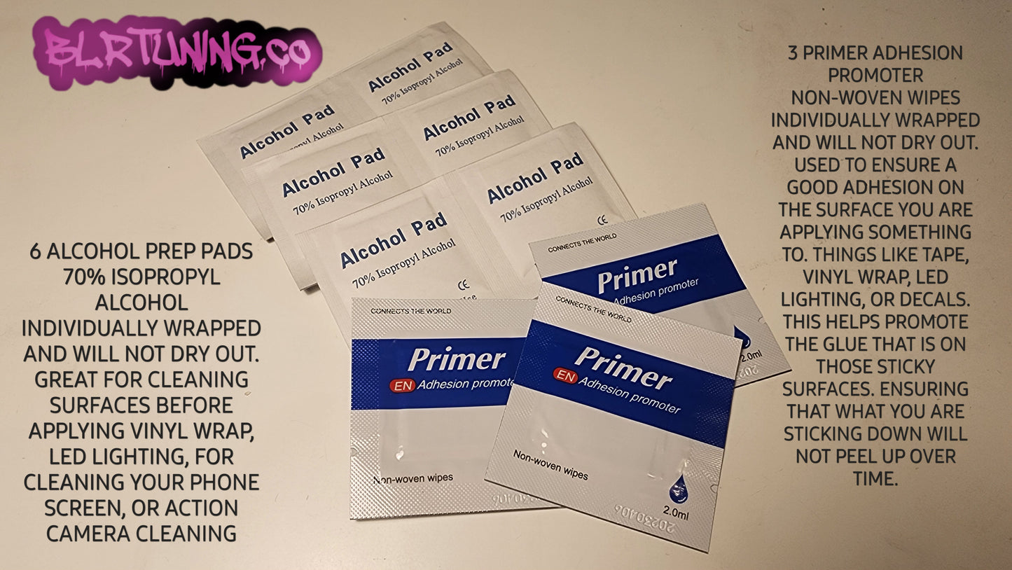 ALCOHOL PREP PADS AND PRIMER ADHESION PROMOTER WIPES BUNDLE