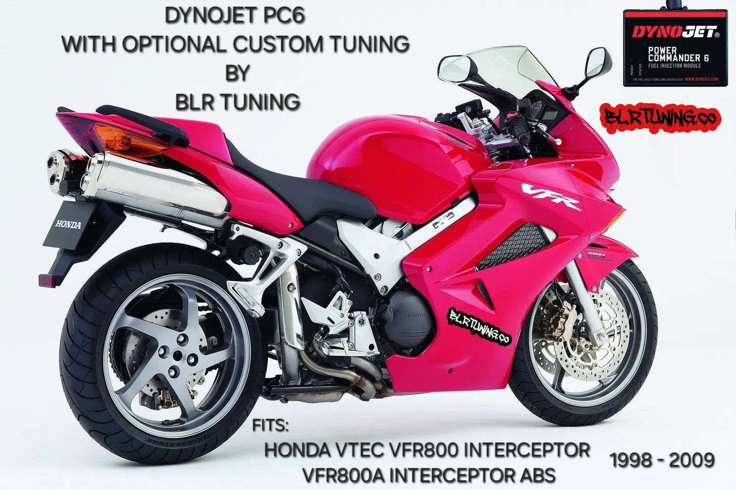 HONDA VFR800 VFR800A VTEC INTERCEPTOR 1998 - 2009 PC6 BY DYNOJET WITH OPTIONAL CUSTOM TUNING BY BLR TUNING