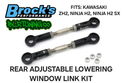 KAWASAKI ZH2 - NINJA H2 - H2 SX REAR ADJUSTABLE LOWERING WINDOW LINK KIT BY BROCKS PERFORMANCE