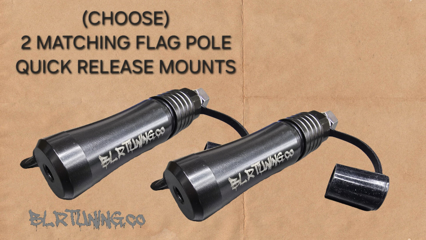 UTV AND ATV FLAGPOLE QUICK RELEASE BILLET ALUMINUM 1/4 OR 5/16 FLAGPOLE HOLDER