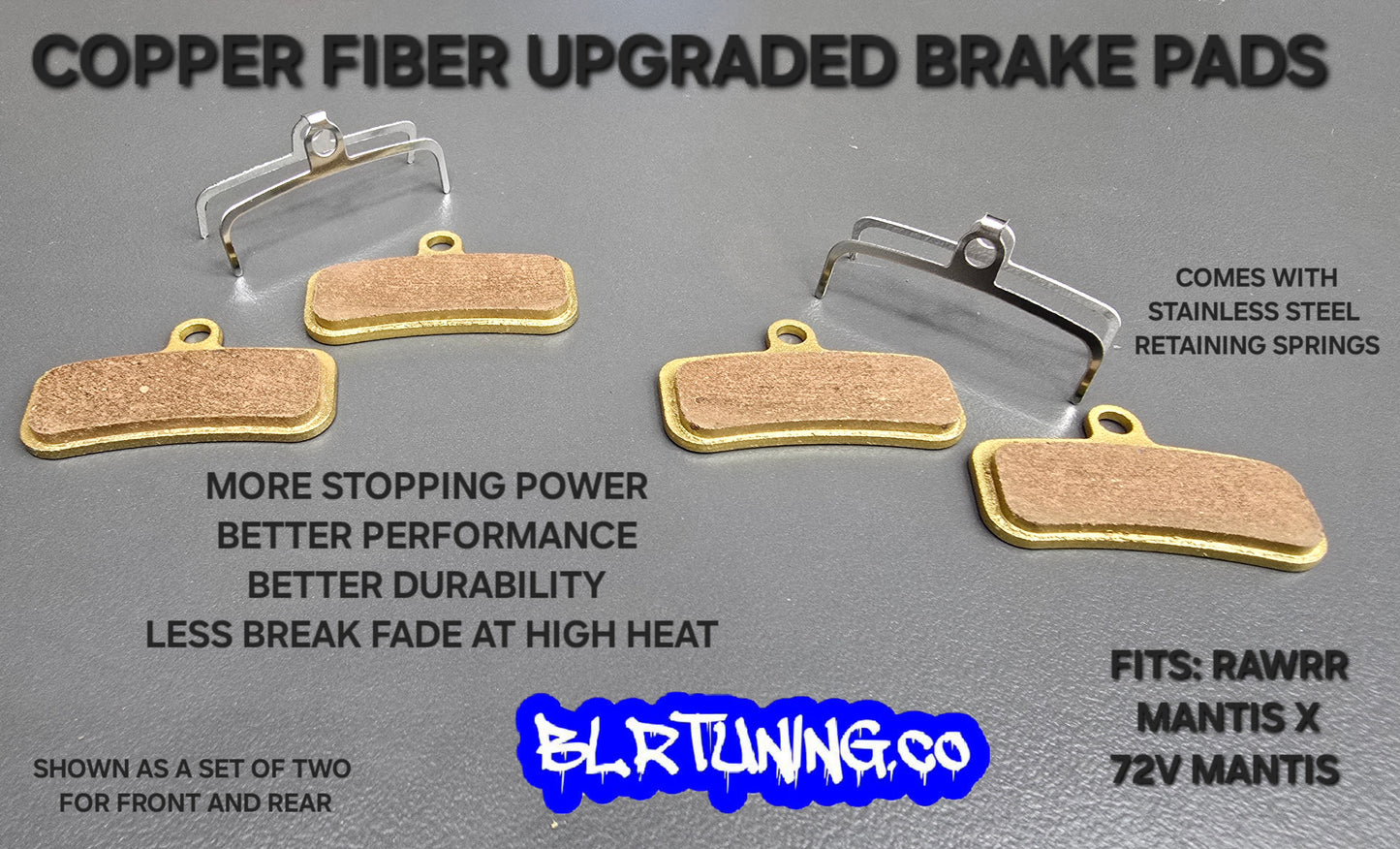 COPPER FIBER BRAKE PADS UPGRADE FOR RAWRR MANTIS X AND 72V MANTIS