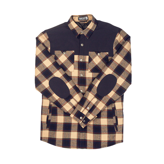 Flannel Jacket - Navy/Tan Plaid