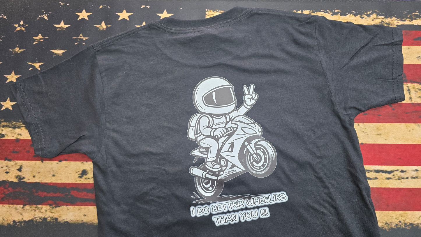 YOUTH T-SHIRT BY BLR TUNING – I DO BETTER WHEELIES THAN YOU
