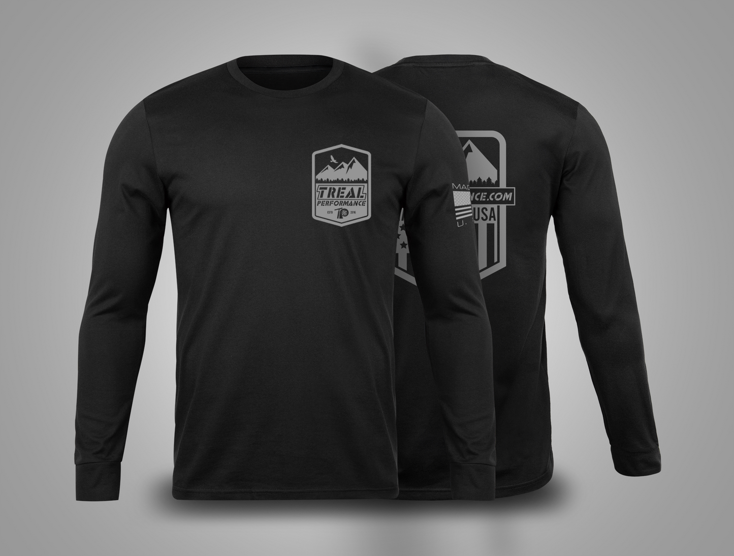 Treal Performance Made In USA | Grey Logo | Long Sleeve T-Shirt