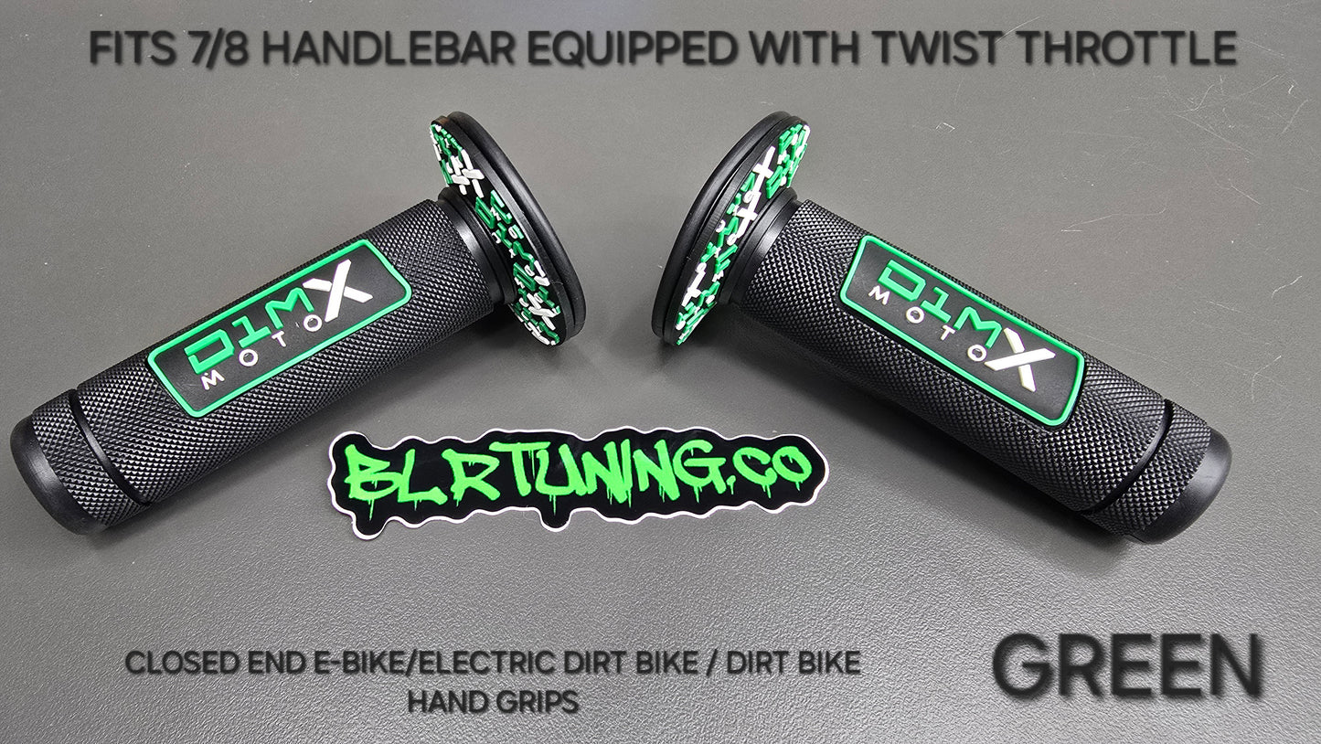 D1M MOTO X HAND GRIPS CLOSED END - FITS 7/8 BARS - FITS ELECTRIC DIRT BIKES - E-BIKES - DIRT BIKE - PIT BIKES