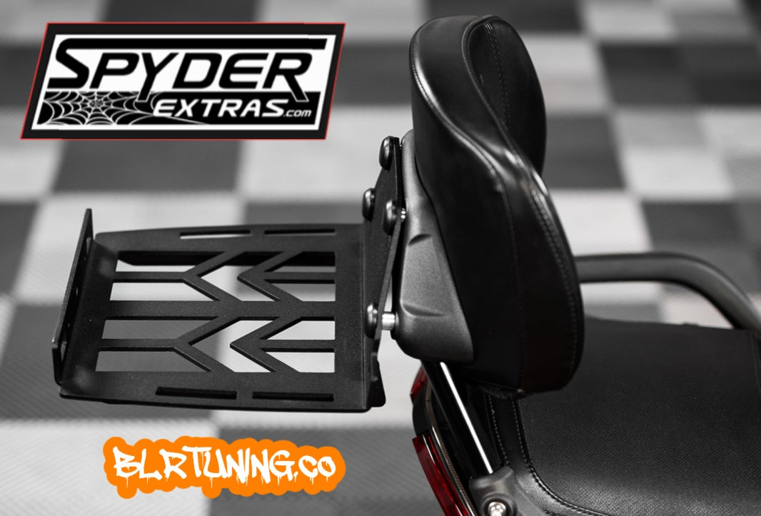 CAN-AM SPYDER F3 STORAGE RACK - REAR PASSENGER BACKREST MOUNTED RACK FOR F3 F3S AND F3-T MODELS