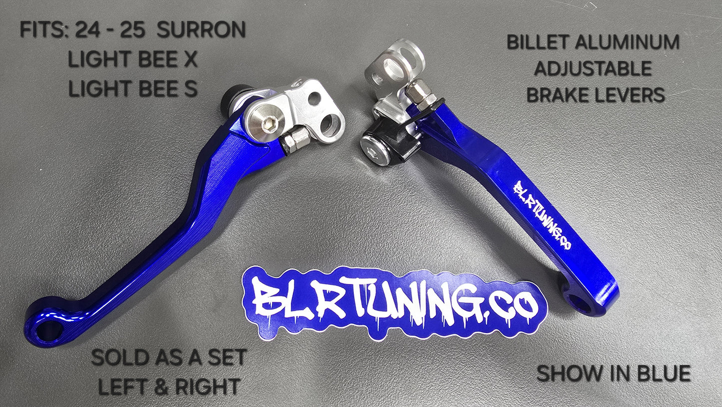 SURRON Sur-Ron LIGHT BEE X S 2024 2025 CNC BRAKE LEVERS ADJUSTABLE BILLET ALUMINUM