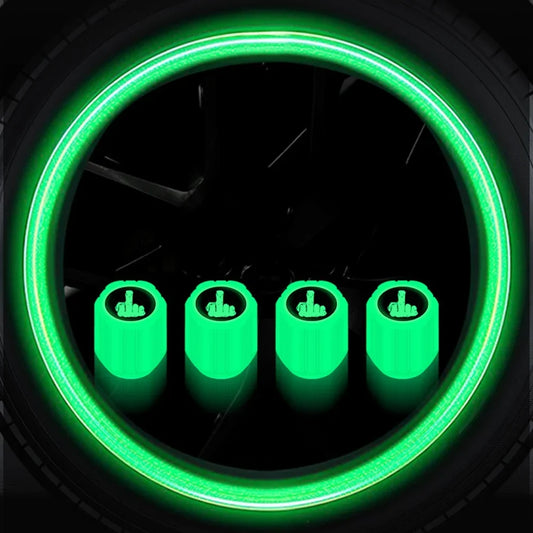 4PCS Luminous Valve Stem Caps
