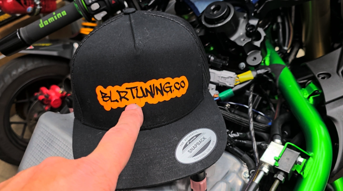 BLR TUNING SNAPBACK HAT LIMITED EDITION BLACK WITH ORANGE LOGO