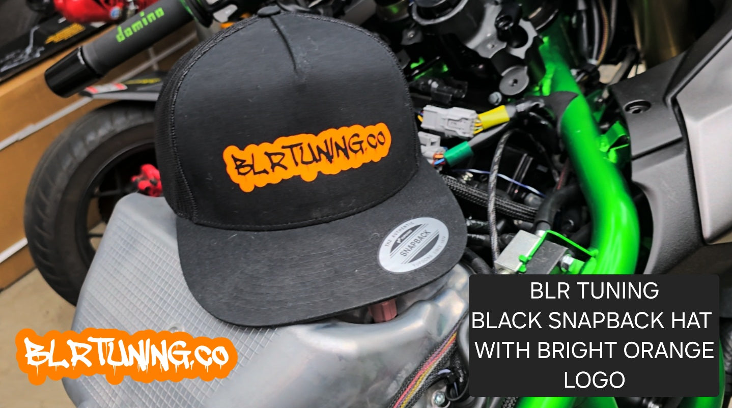 BLR TUNING SNAPBACK HAT LIMITED EDITION BLACK WITH ORANGE LOGO