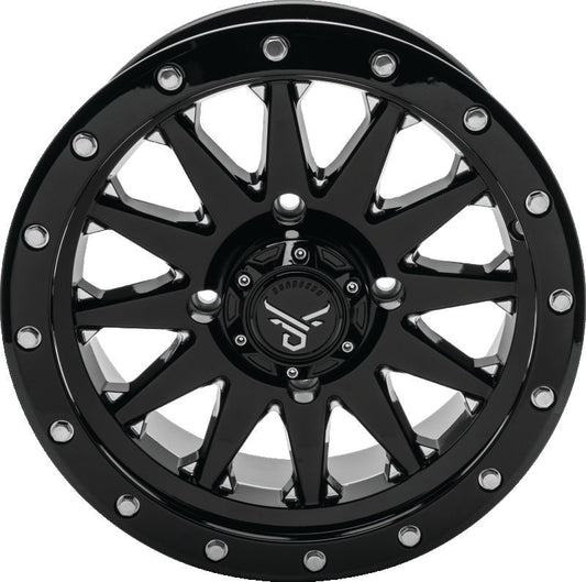 QuadBoss, QuadBoss Wagon 14x7 Wheel - 5+2 Offset, 4/110 Bolt Pattern, Milled Finish