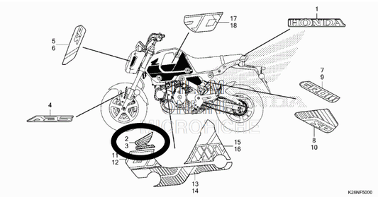 Honda Grom Wing Stickers 2022 +