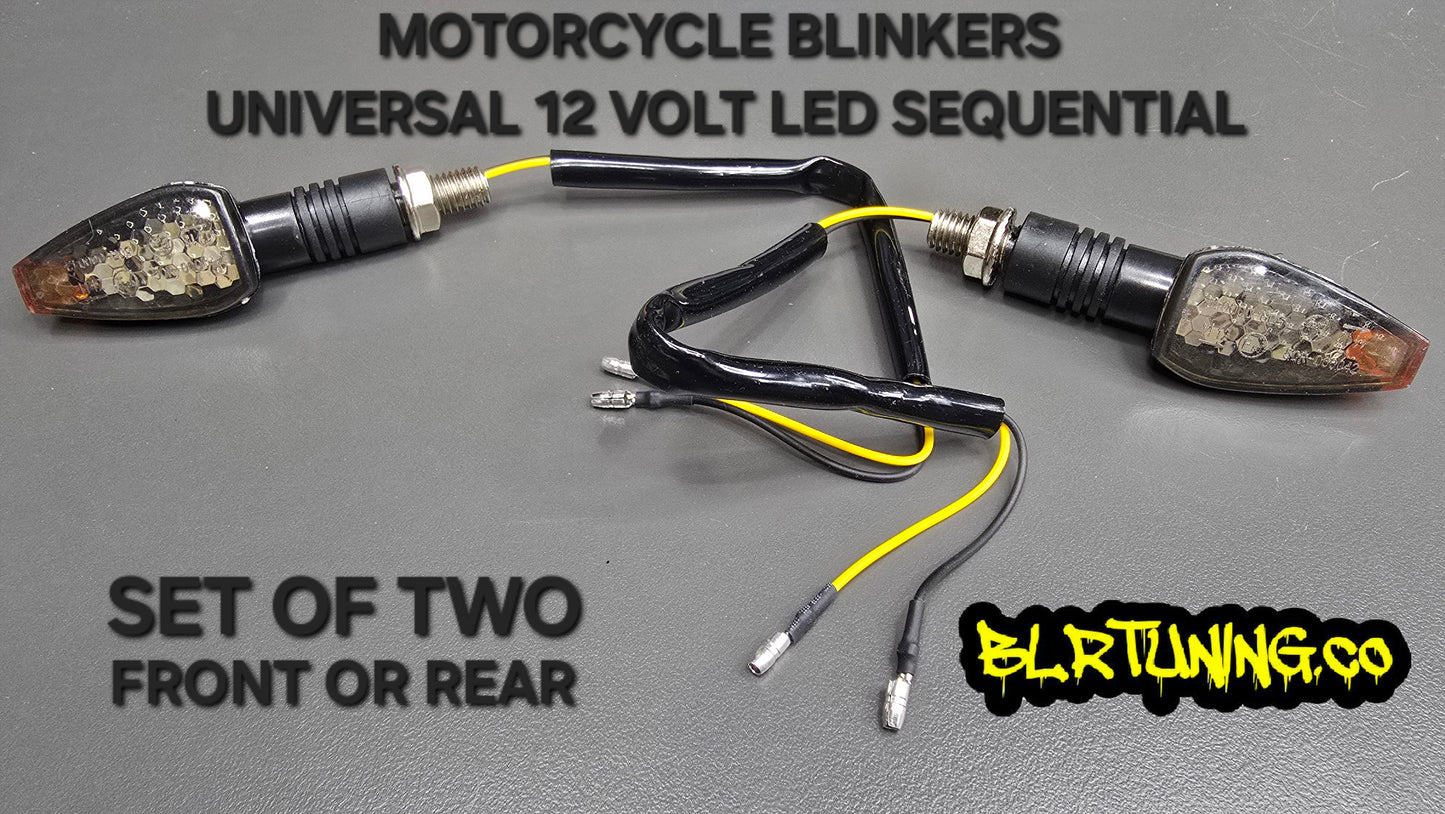 MOTORCYCLE BLINKERS UNIVERSAL 12 VOLT LED SEQUENTIAL