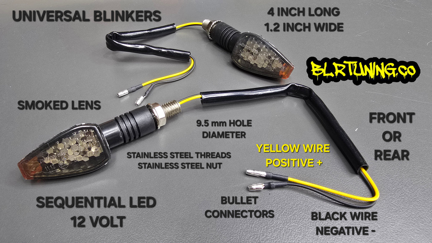 MOTORCYCLE BLINKERS UNIVERSAL 12 VOLT LED SEQUENTIAL