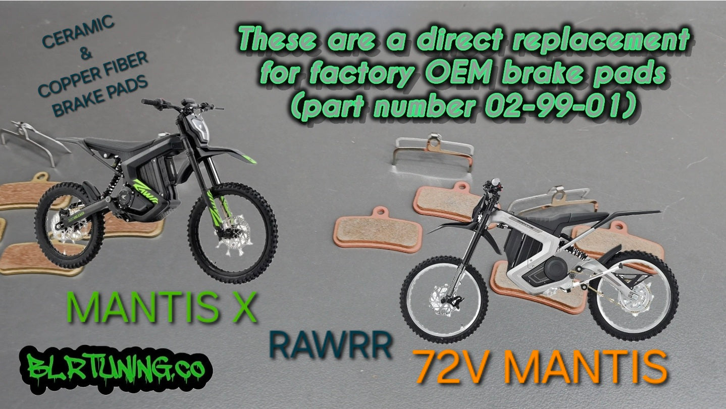 CERAMIC REAR AND COPPER FIBER FRONT BRAKE PAD COMBO UPGRADE FOR RAWRR MANTIS X AND 72V MANTIS