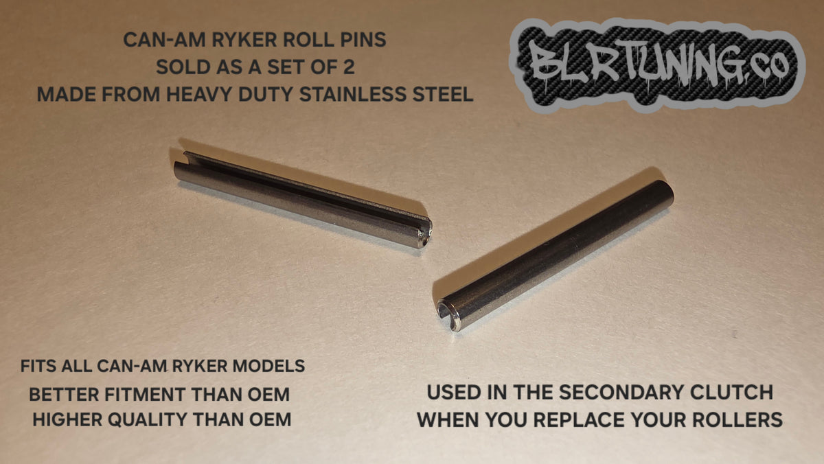 CAN-AM RYKER HEAVY DUTY STAINLESS STEEL SECONDARY CLUTCH ROLL PINS - FOR SECURING THE ROLL PIN BOLTS