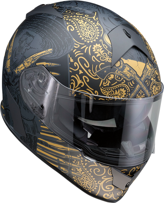 Z1R, Z1R Warrant Motorcycle Helmet - Sombrero Black/Gold XS (Part Number 0101-14170)