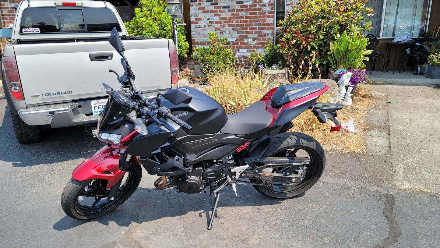 KAWASAKI Z400 Y NINJA 400 PLACA DE BORRAR CLAVIJA DEL PASAJERO
