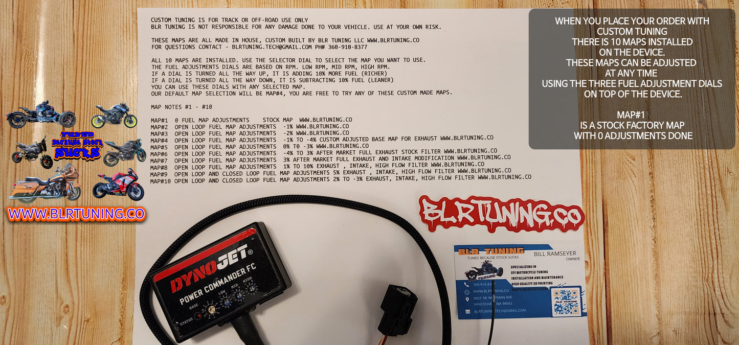 DYNOJET POWER COMMANDER FUEL CONTROLLER PCFC FOR KAWASAKI 2021 - 2022 - 2023 - 2024 - 2025 KLX300 KLX300 SM WITH OPTIONAL CUSTOM TUNING BY BLR TUNING