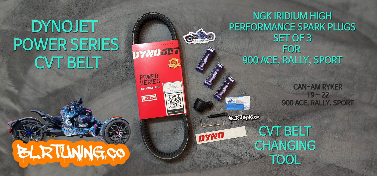 CAN-AM RYKER CVT BELT AND SPARK PLUGS FOR 19 - 24 600, 900, RALLY, SPORT - 12,000 MILE MAINTENANCE BUNDLE