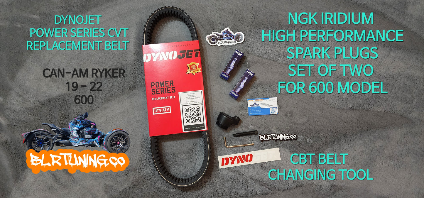 CAN-AM RYKER CVT BELT AND SPARK PLUGS FOR 19 - 25 600, 900, RALLY, SPORT - 12,000 MILE MAINTENANCE BUNDLE