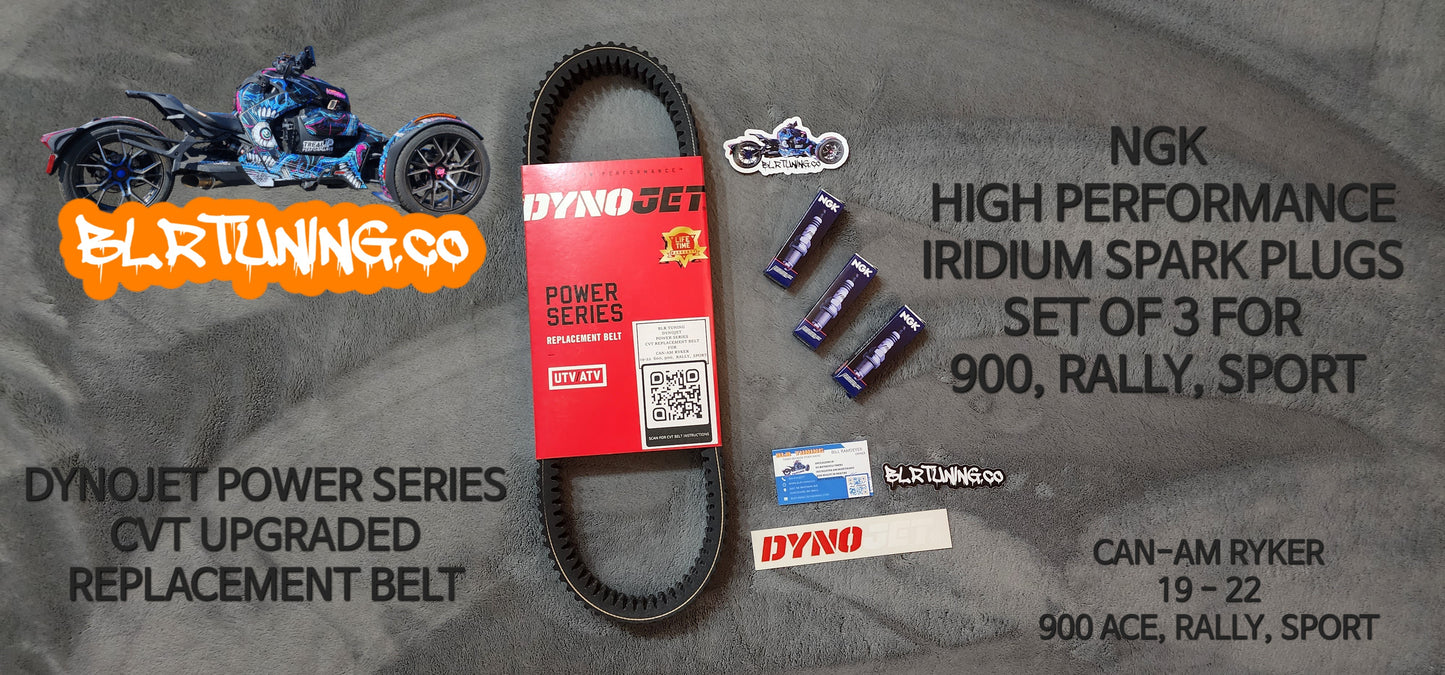 CAN-AM RYKER CVT BELT AND SPARK PLUGS FOR 19 - 25 600, 900, RALLY, SPORT - 12,000 MILE MAINTENANCE BUNDLE