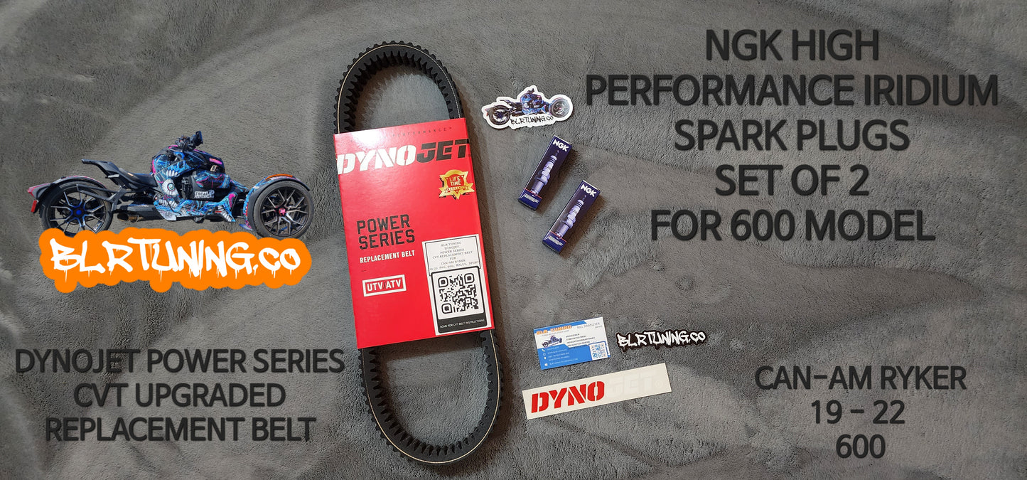 CAN-AM RYKER CVT BELT AND SPARK PLUGS FOR 19 - 25 600, 900, RALLY, SPORT - 12,000 MILE MAINTENANCE BUNDLE