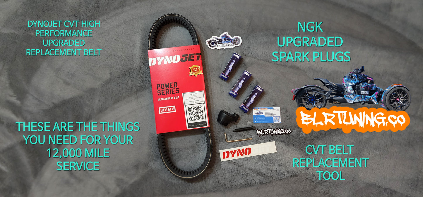 CAN-AM RYKER CVT BELT AND SPARK PLUGS FOR 19 - 25 600, 900, RALLY, SPORT - 12,000 MILE MAINTENANCE BUNDLE
